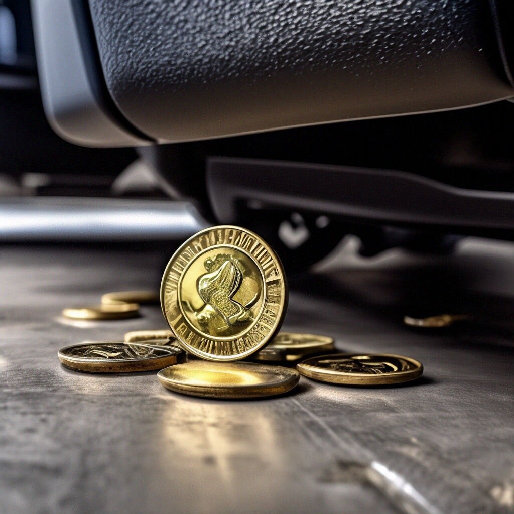 Шедеврум представляет себе именно так монету под креслом автомобиля