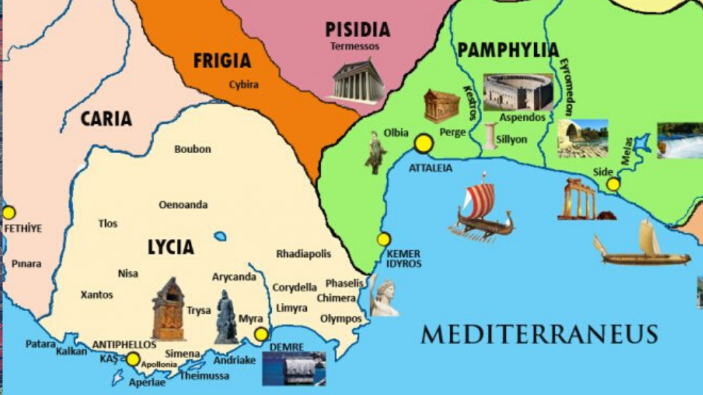 Ликия на карте древнего мира