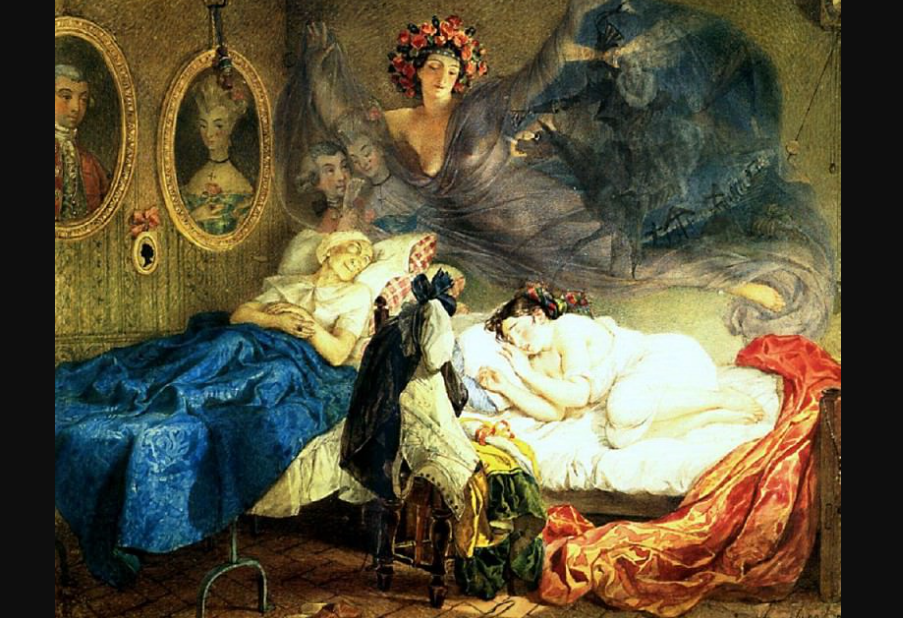 Карл Брюллов. "Сон бабушки и внучки", 1829. 