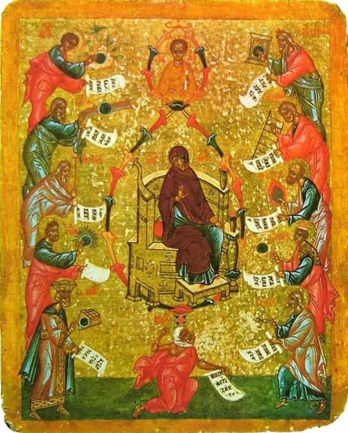 «Похвала Пресвятой Богородицы» (новгородская икона, XV век)