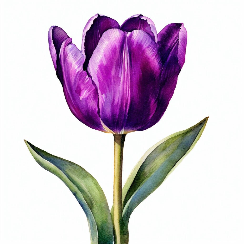 Тюльпаны от нейросети. Акварельный рисунок.