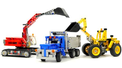 Собираем строительную технику из ЛЕГО - Lego Technic 42023 Construction Crew (Экскаватор, самосвал, фронтальный погрузчик)