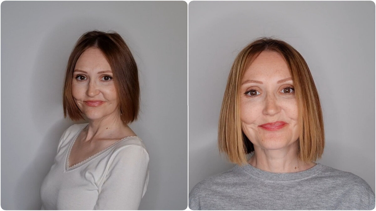 До и после мелирования. Пишите ваше мнение, как было лучше)