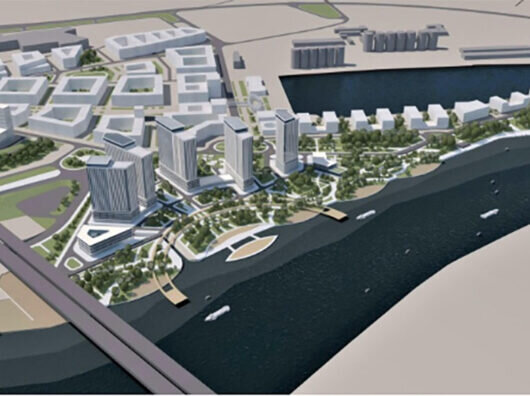    Проектный вид застройки в районе Левобережной рощи //Фото компании СЗ НСК