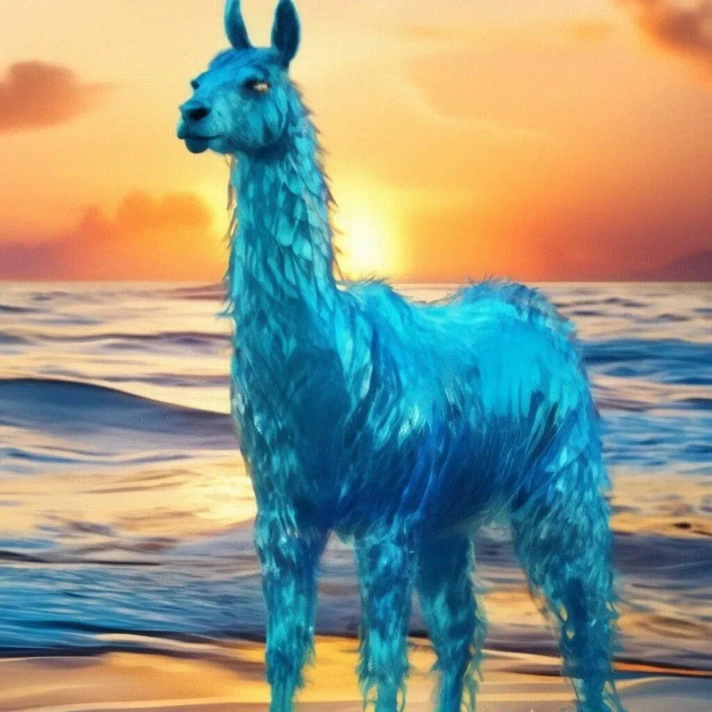 Водяная лама создана мной с помощью нейросети специально для этого рассказа.