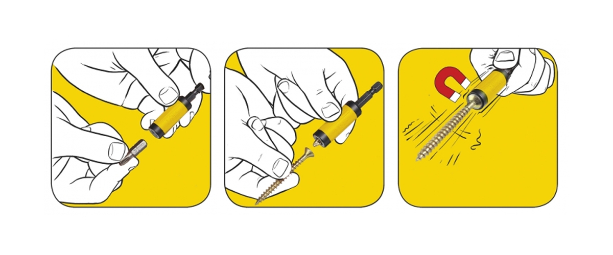 Преимущества битодержателя магнитного 1/4" Star, 70 мм, на блистере Felo 03816594 