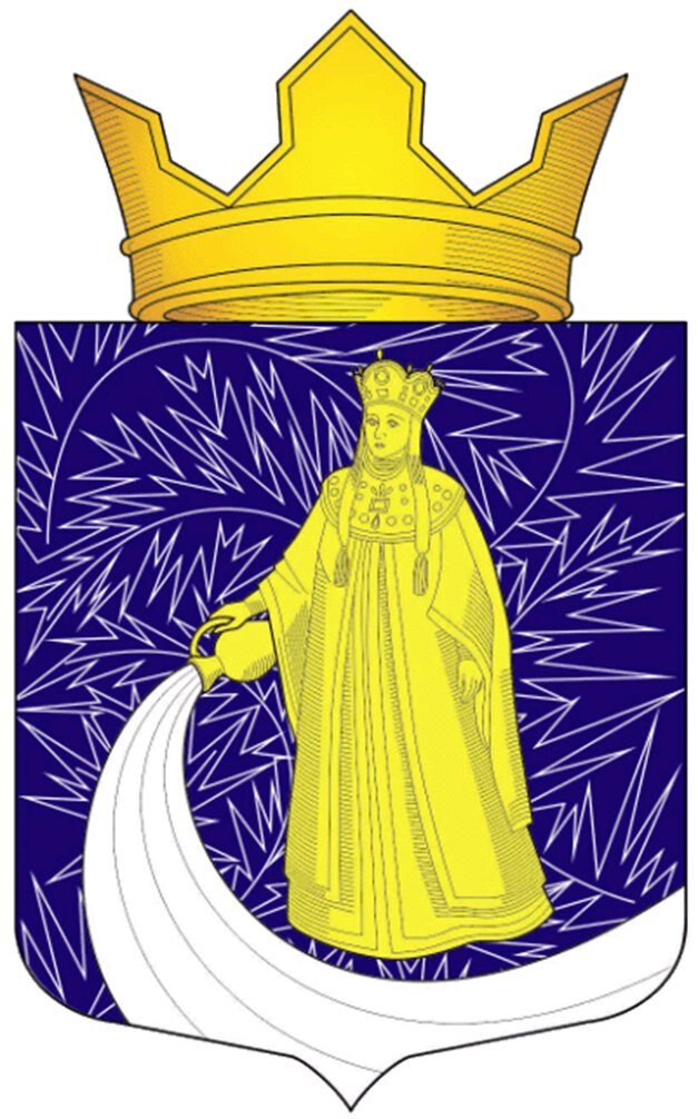 На изображениях - современный герб Толвуйского сельского поселения в Заонежье, на котором изображена инокиня Марфа, мать первого царя из рода Романовых.