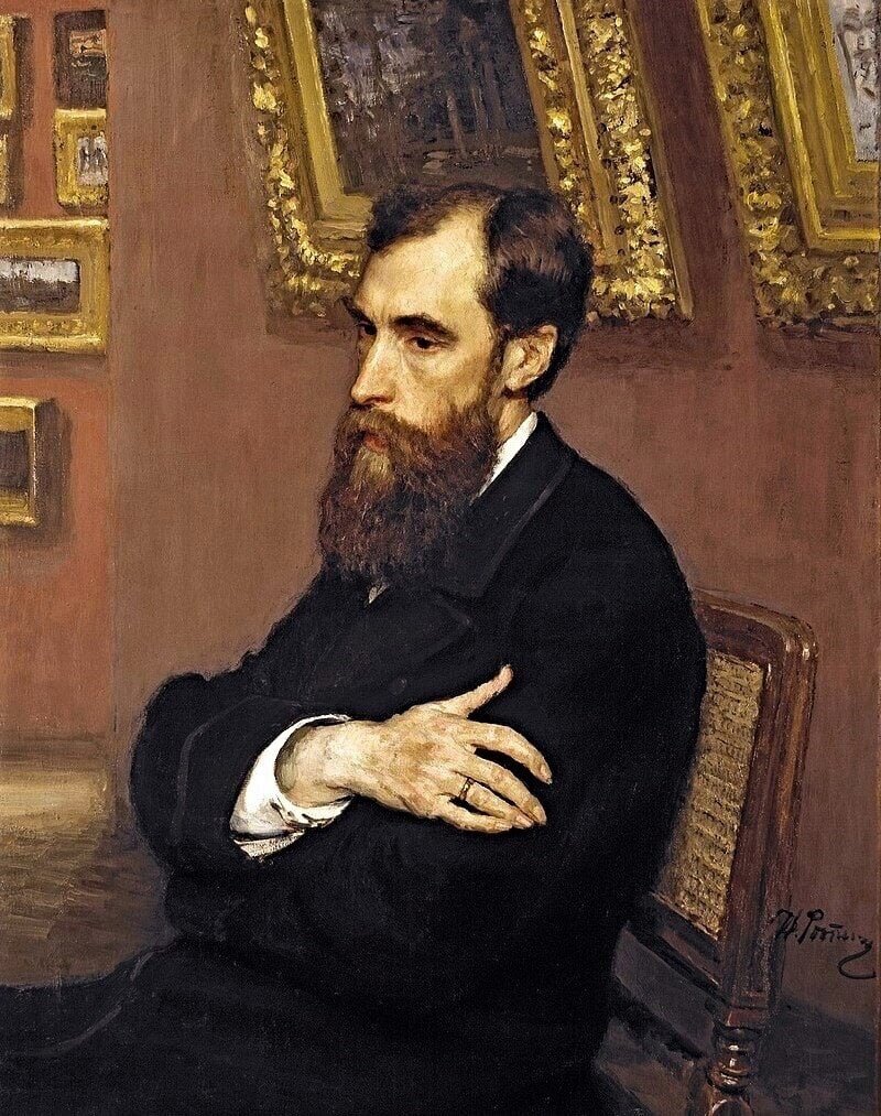 Павел Третьяков.  Портрет работы Ильи Репина (1883).