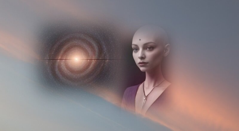 Картинки от Креа по моему запросу; фон - моя фотография, коллаж тоже мой. Изображена Оллайя Саонс, юная девушка-астроном, уйлоанка. 