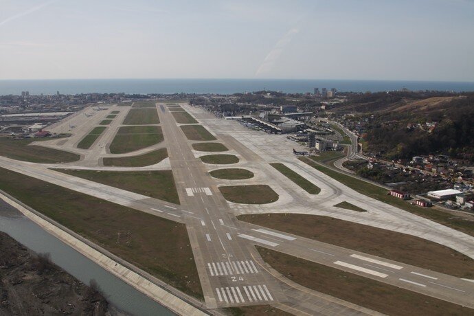 Аэропорт Сочи и река Мзымта