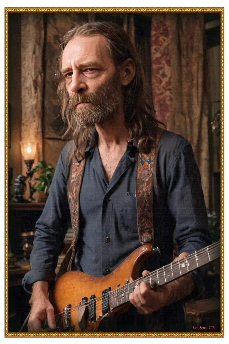 "Старый рокер" San Senko 2024 год....смешанная техника...