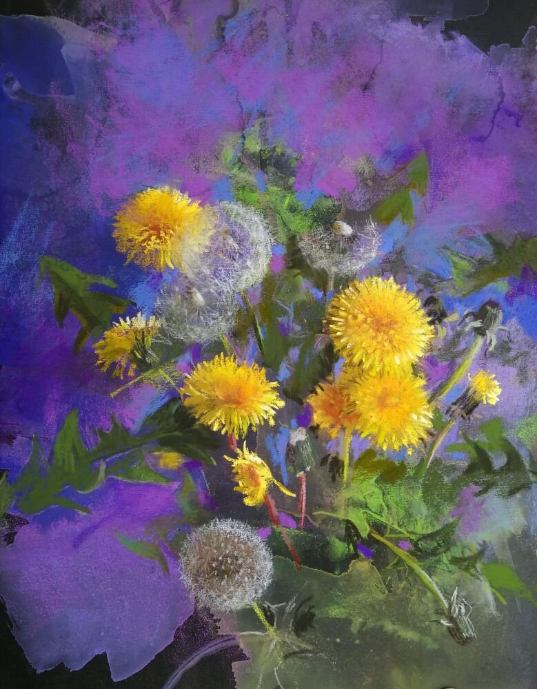 1. Картина эстонско-датской  художницы Сильи Салмисту / Silja Salmistu  " Одуванчики "