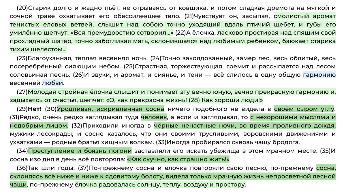 В глухой чаще старого мрачного леса огэ