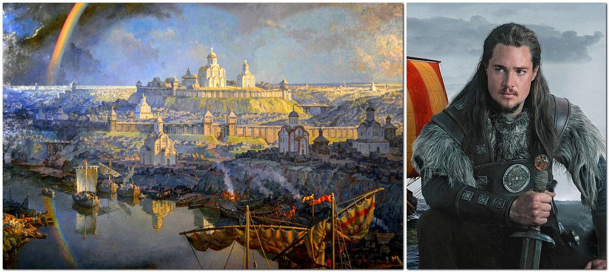 Картина древнего Смоленска и герой из фильма «Последнее королевство». 
