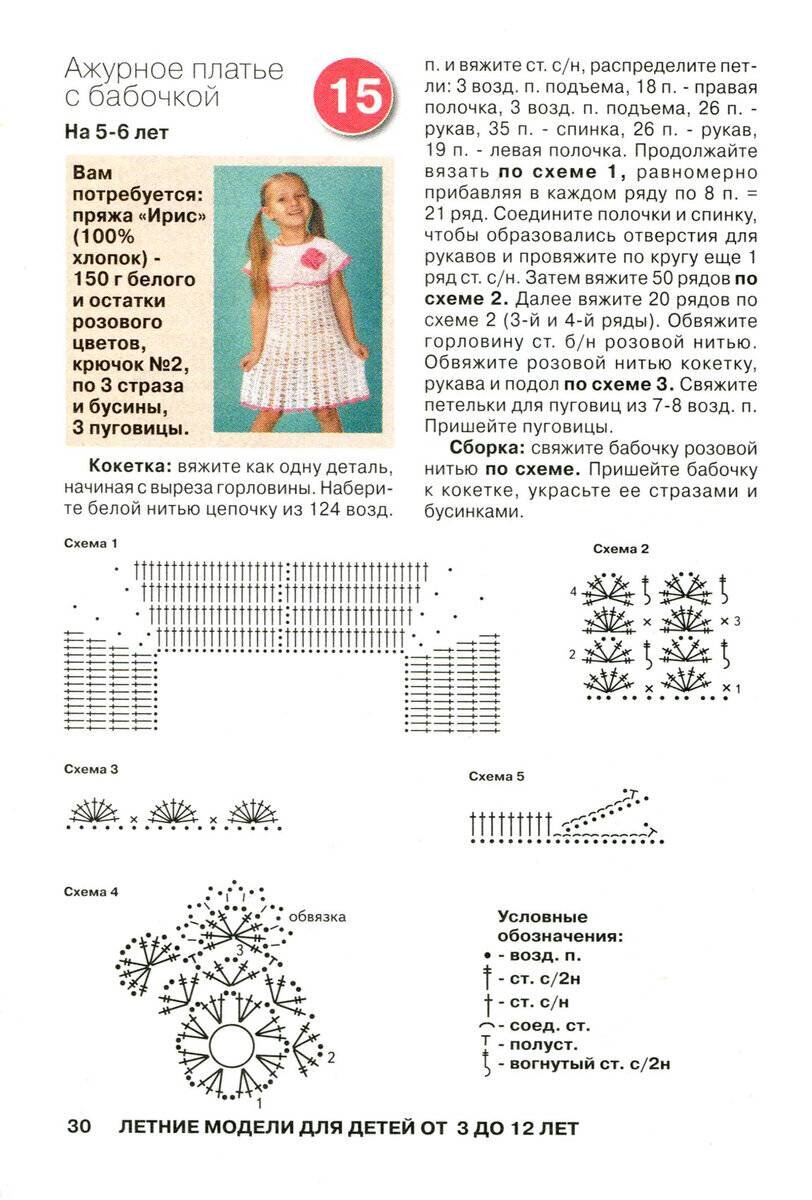 Ажурная горчичная туника с голубыми мотивами для девочки 3-5 лет