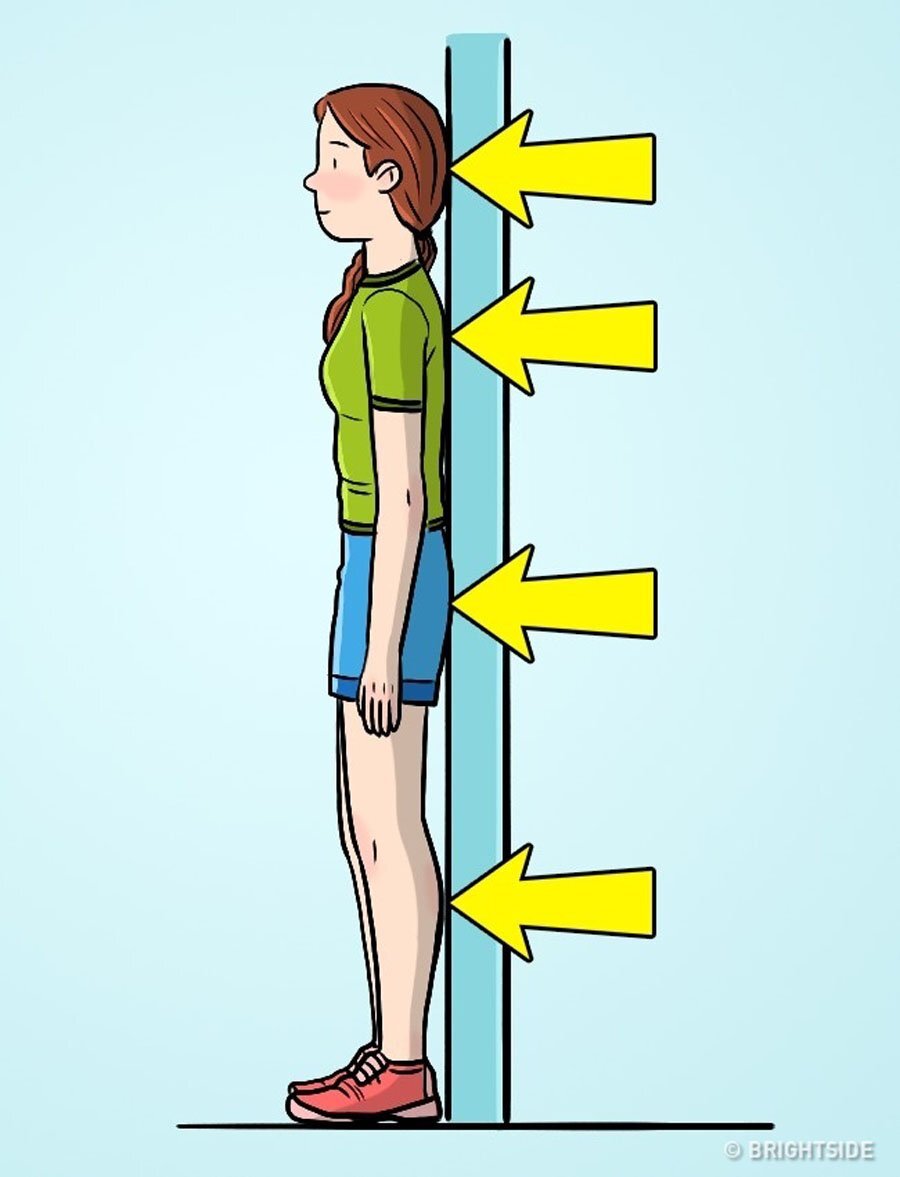 Стоять у стены для осанки. Стоять у стены для осанки. Упражнения для формирования правильной осанки. Упражнение для осанки спины у стены. Правильная осанка у стены.