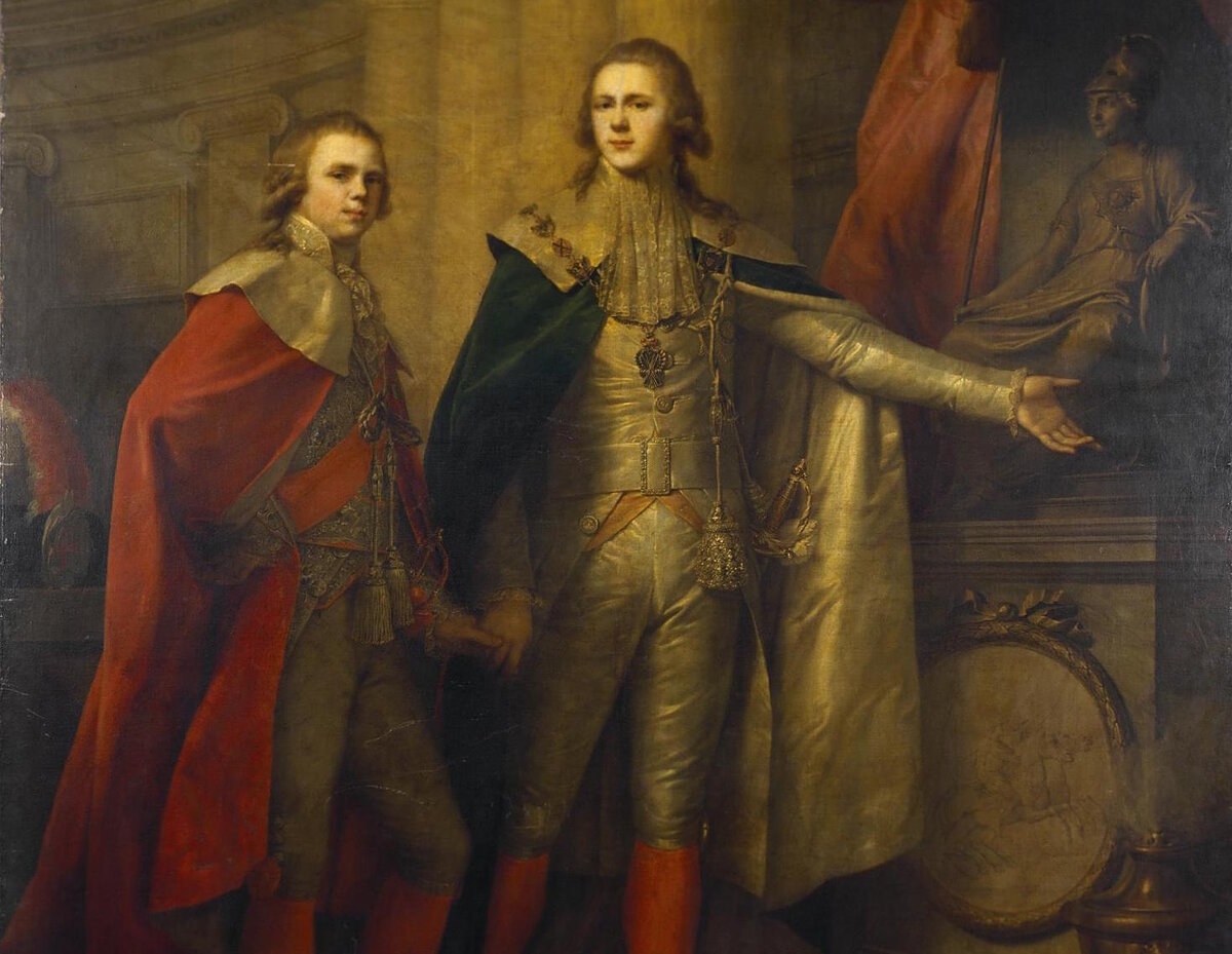 Иоганн Баптист Лампи Старший «Портрет великих князей Александра и Константина Павловичей» (фрагмент) / Государственный Эрмитаж, Санкт-Петербург