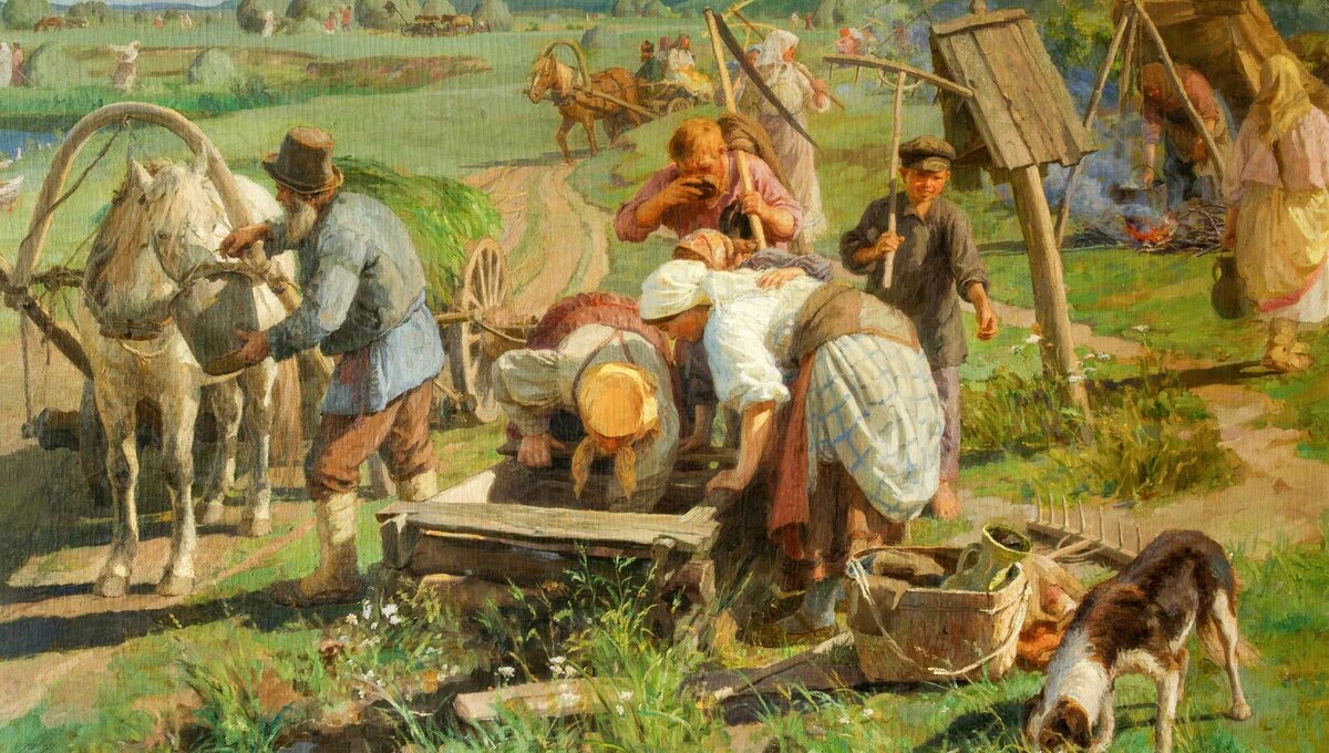 Крестьянам приходилось много работать, что бы прокормить семью и барина