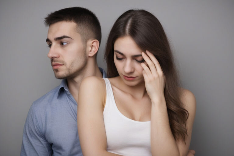 изображение сгенерировано ИИ Мужчина стесняется сделать первый шаг