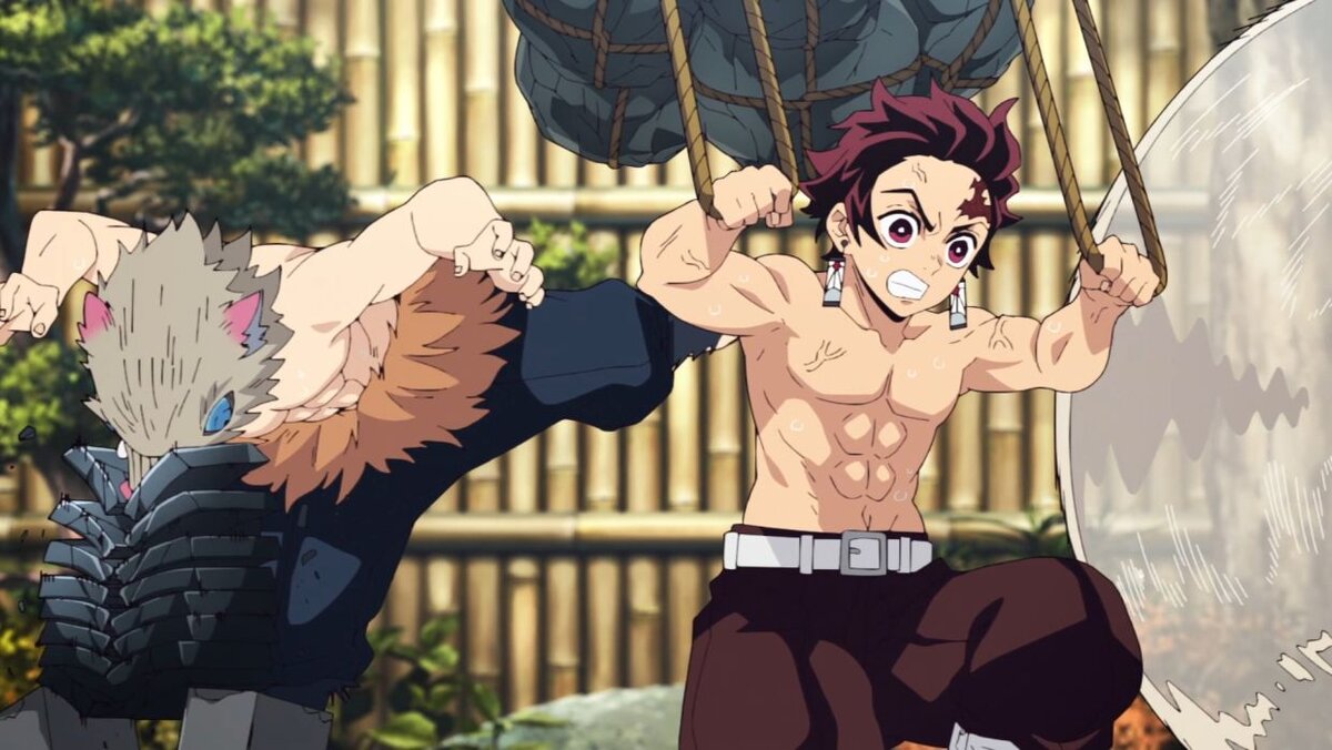 КАДР ИЗ ТРЕТЬЕГО СЕЗОНА «КЛИНОК, РАССЕКАЮЩИЙ ДЕМОНОВ: КВАРТАЛ КРАСНЫХ ФОНАРЕЙ»