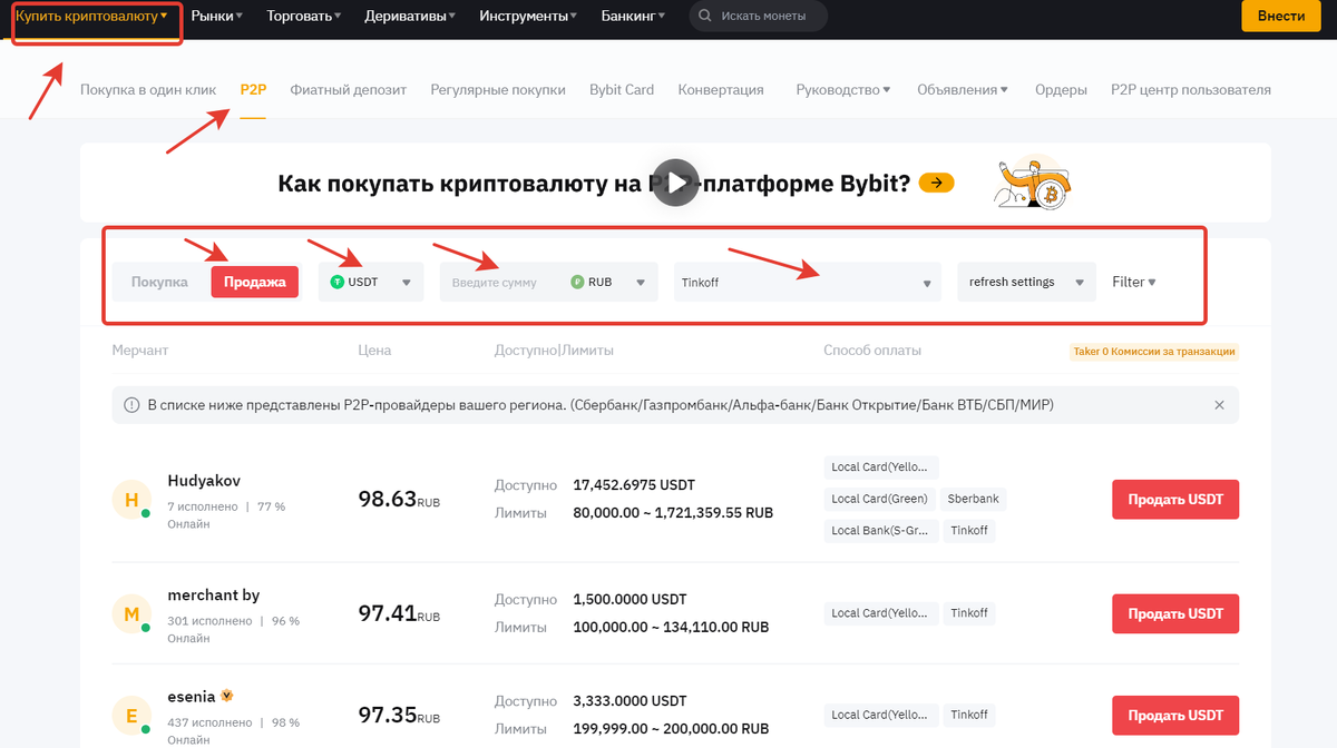 Как продать USDT на бирже Bybit вывести на карту | InvestBro | Дзен