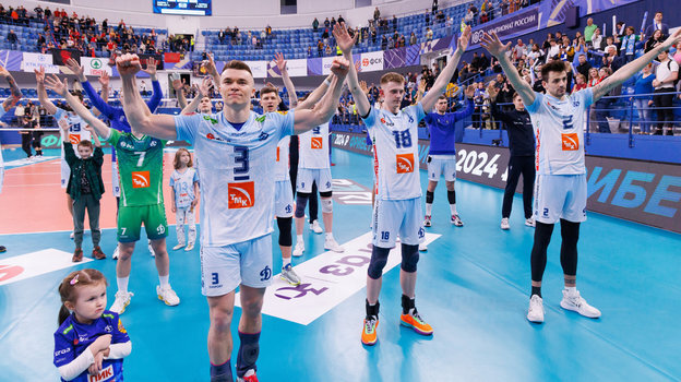    Радость волейболистов «Динамо» после выхода в финал чемпионата России.ВК «Динамо»