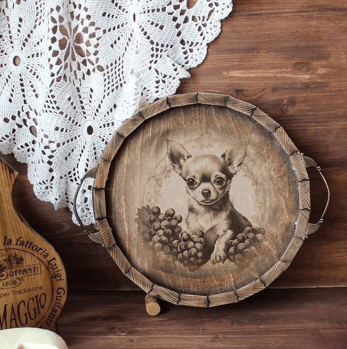 Мокап доски для подачи из Интернета с моим рисунком Чихуахуа.