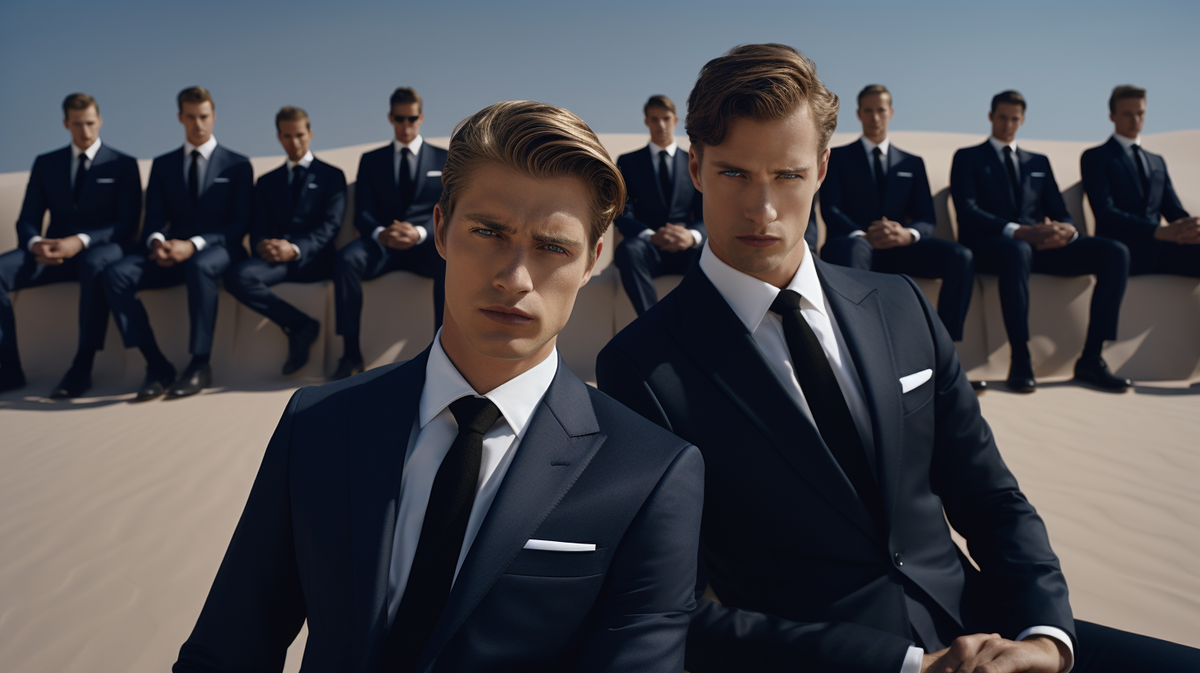 Рекомендации по стилю для создания впечатления компетентности и надежности: 1. Классический костюм — выбор для деловых встреч, он подчеркивает профессионализм и создает строгий, но элегантный образ. 2. Идеально подогнанный костюм значительно повышает визуальное восприятие вашего статуса и внимания к деталям. 3. Сохранение единства цветовой палитры (темно-синий костюм, белая рубашка, черный галстук) позволяет выглядеть строго и аккуратно, излучая уверенность.
