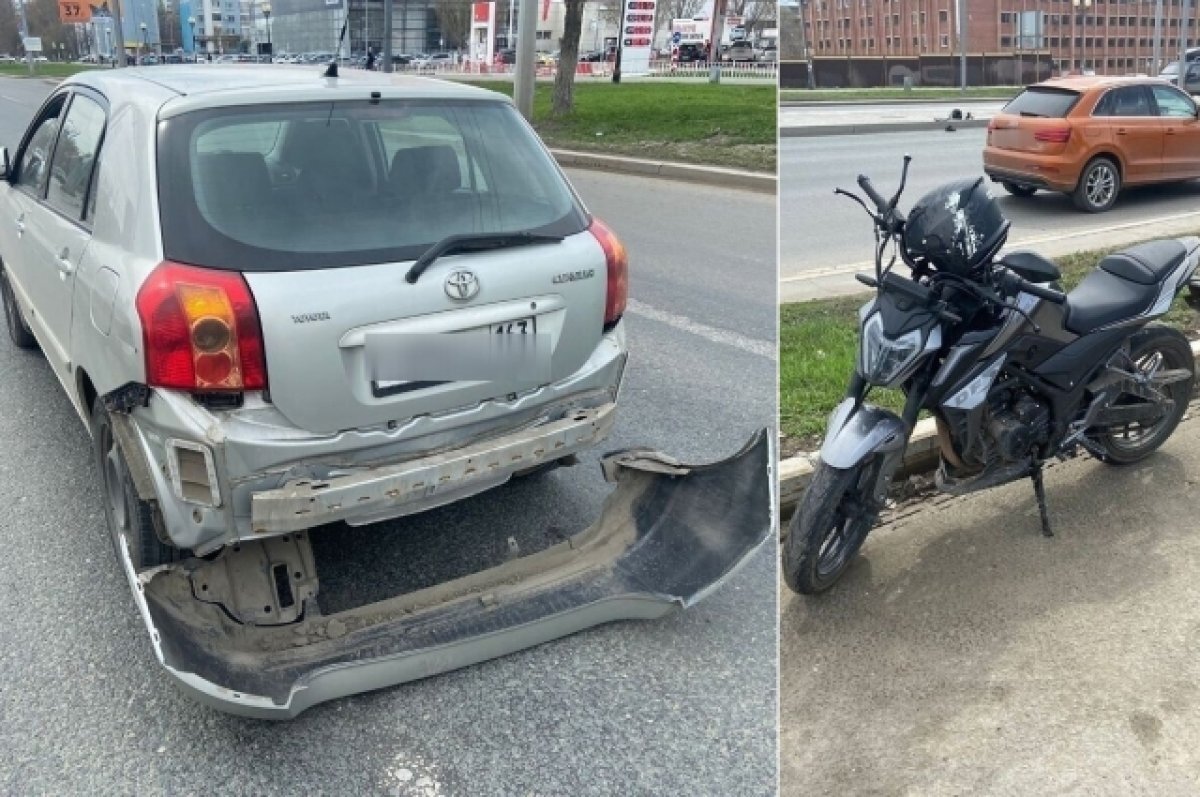    В Самаре в ДТП мотоцикла и «Тойоты» покалечились байкер и его пассажир