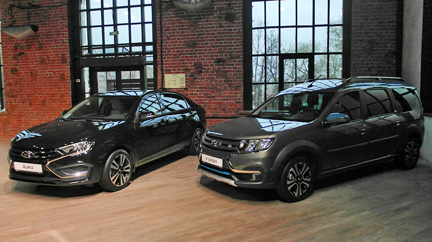 В Москве показали новый седан-стрейч LADA Aura и электроуниверсал LADA e-Largus