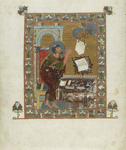 Евангелист Лука. Миниатюра из Остромирова Евангелия. XI век. © vk.com/manuscriptum 