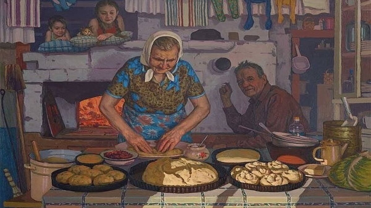 Художник Павел Попов, "Бабушкины пирожки" 
