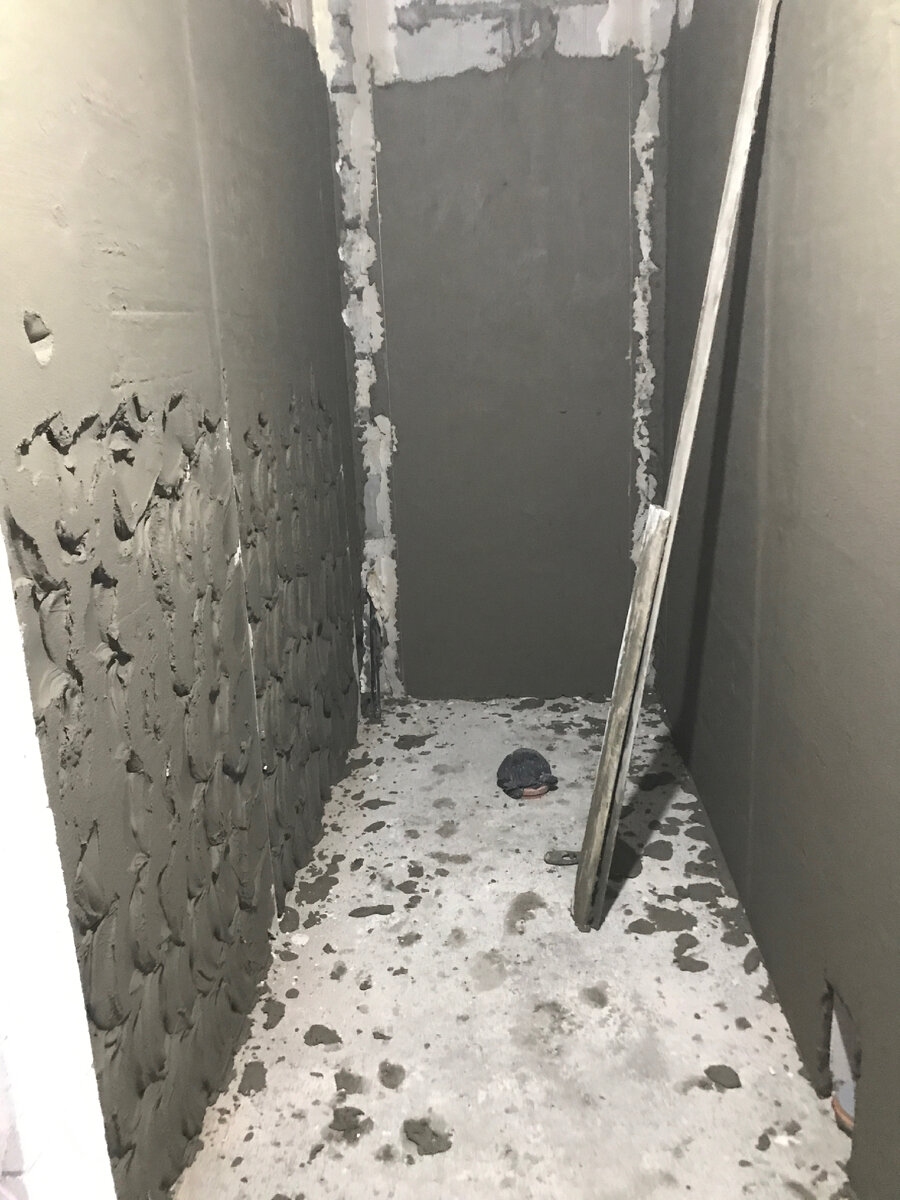 Туалет. Цементная штукатурка 