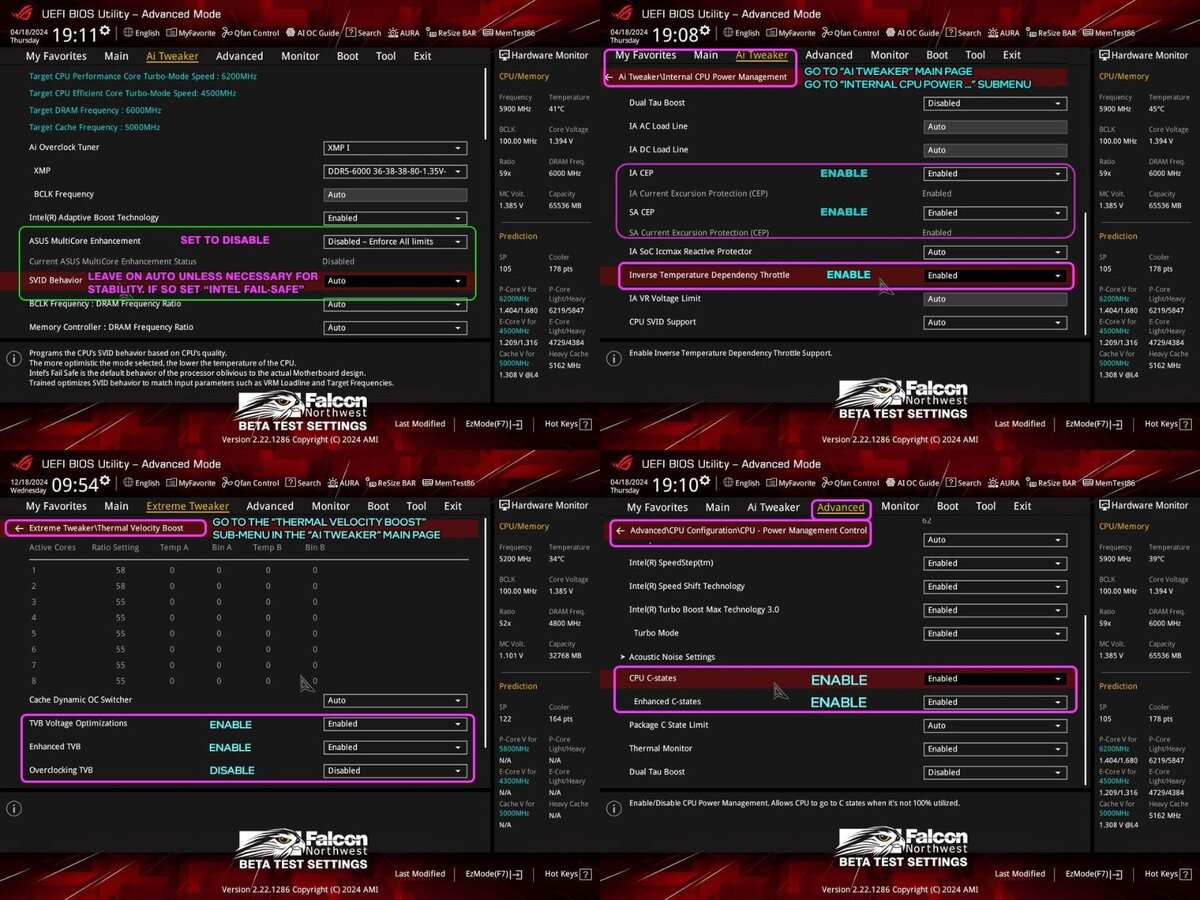 Компания Falcon Northwest порекомендовала настройки BIOS при нестабильности  ЦП Intel Core 13/14 | OVERCLOCKERS.RU | Дзен