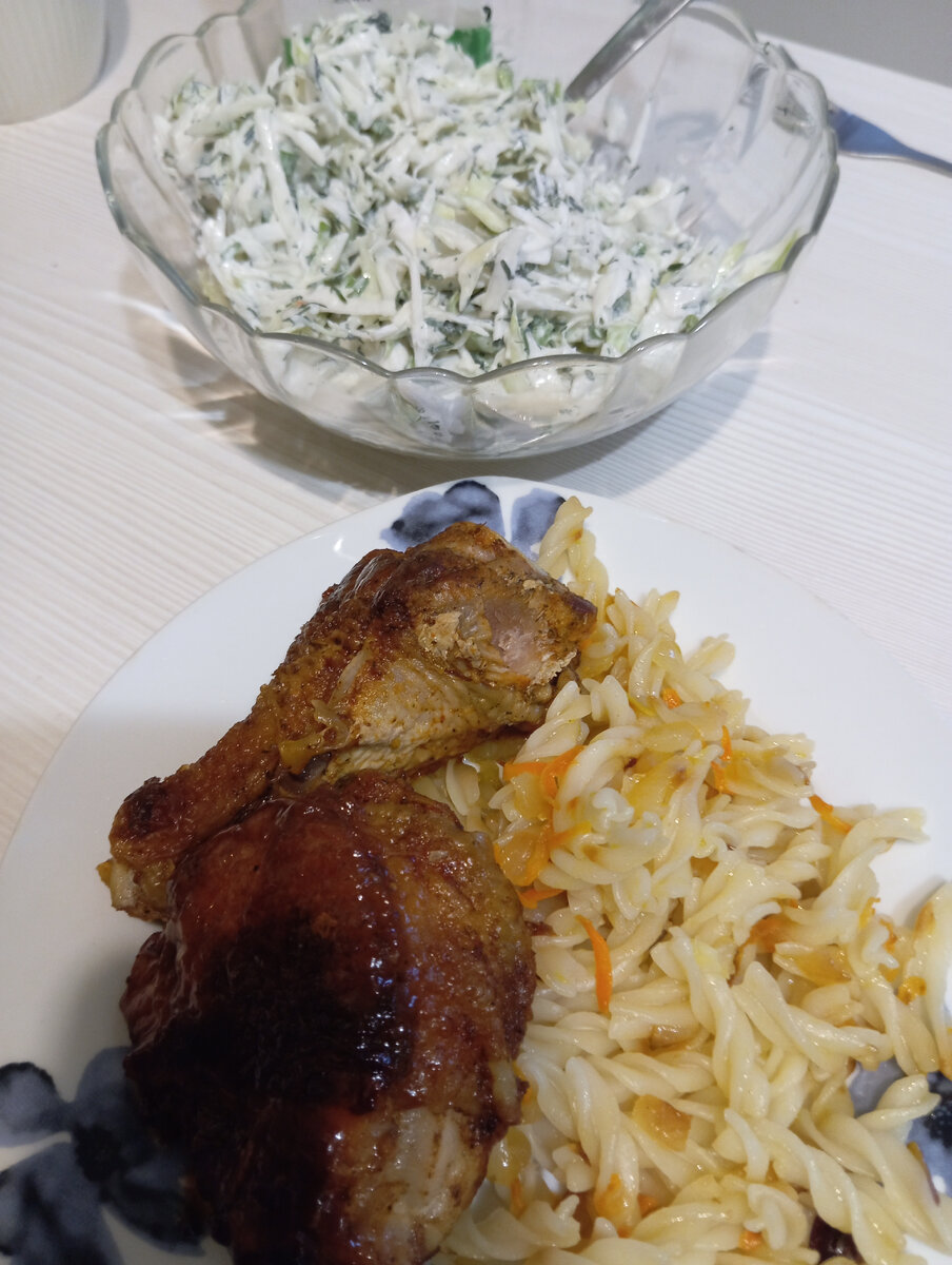 Курица с макаронами