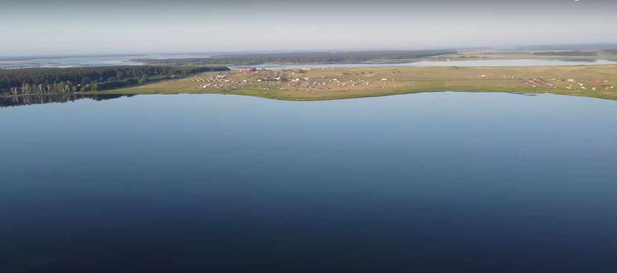 Соленое озеро в Завьялово с высоты