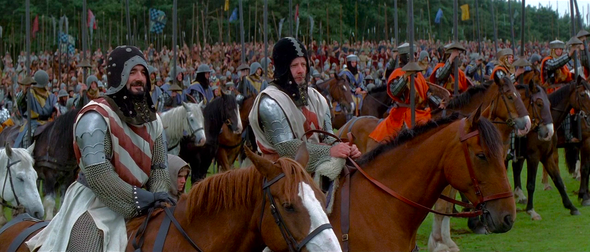 Эдуард I и его королевская рать. Здесь и далее по тексту кадры из фильма «Храброе сердце» (Производство: США, 1995 год; режиссёр – Мел Гибсон)