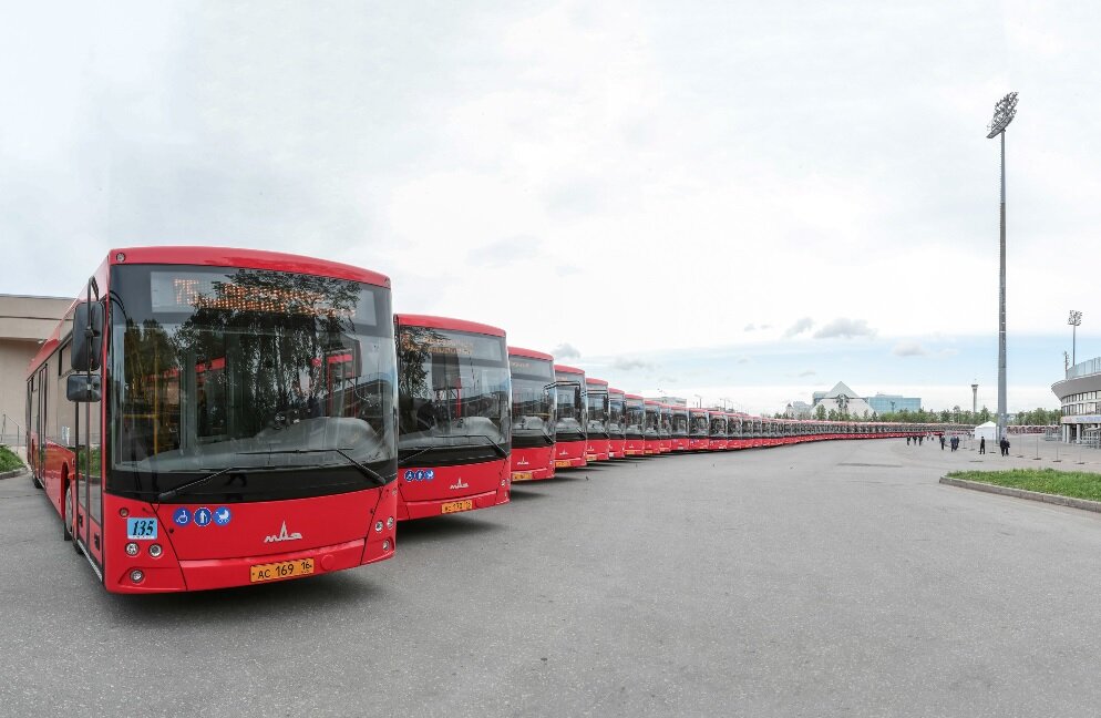 Один из самых больших парков автобусов МАЗ в Российской Федерации эксплуатируется в Казани