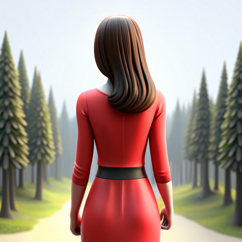 Простая и натуральная женщина, гуляющая в лесу