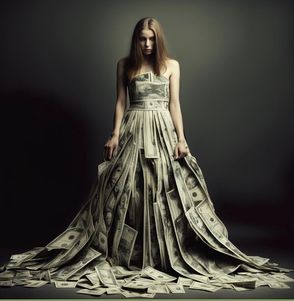 Вроде много денег, а выглядит нерадостно и бессмысленно. Картинка создана нейросетью