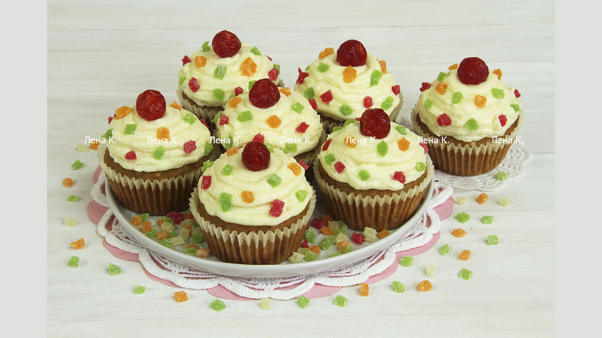 морковные кексы со сливочным кремом,приготовление и фото Лены К.