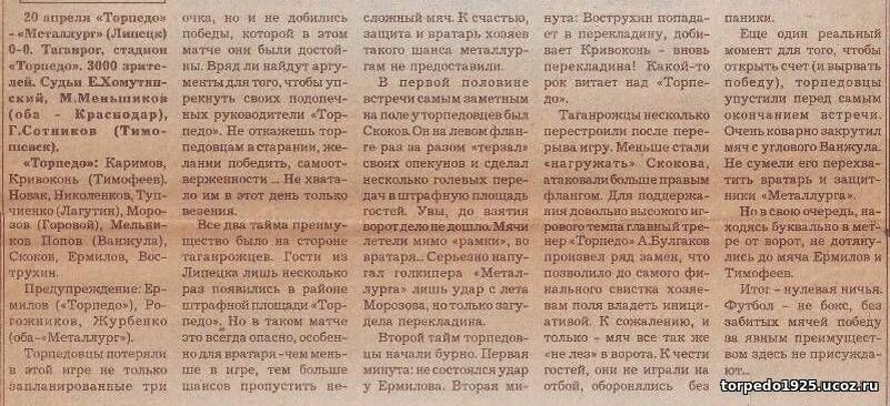 "Таганрог спортивный" о матче