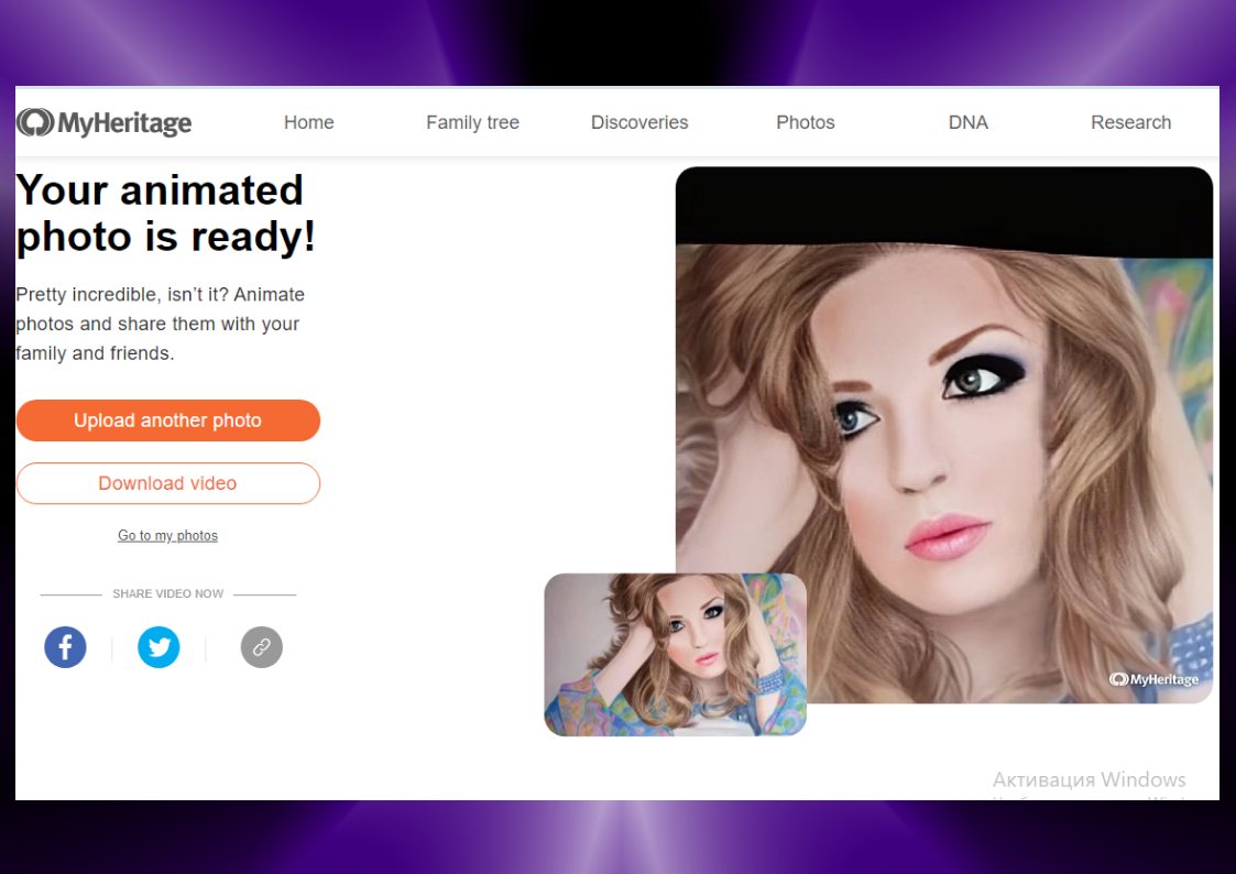 Сгенерированное видео из исходного изображения, которое можно скачать