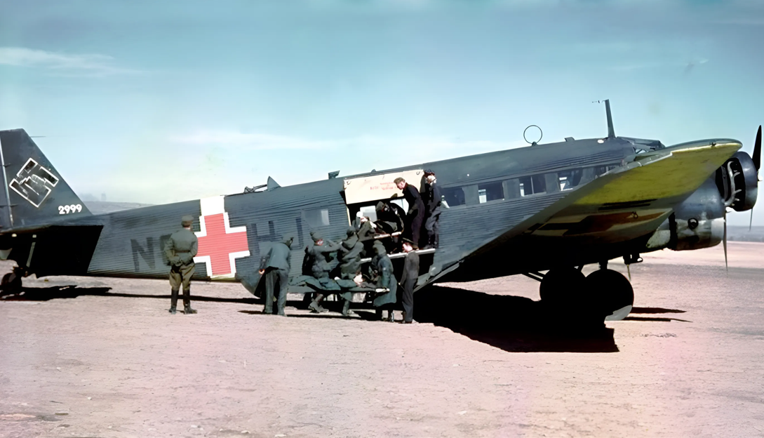 Нередко Ju 52 использовался военными медиками.