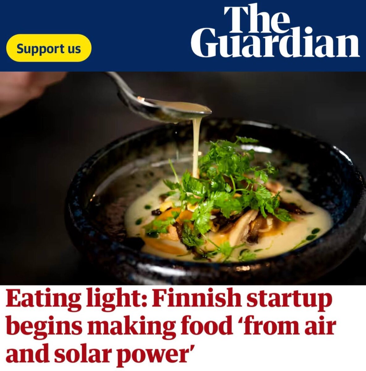 Пишут, что финны совершили революцию в пищевой промышленности, отыскав способ делать еду из воздуха.