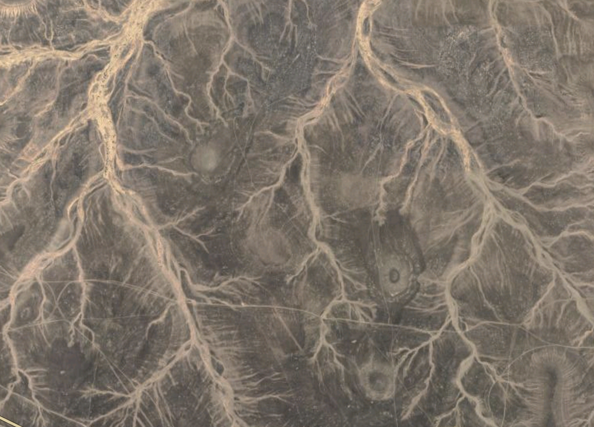 сегодняшний скрин с Google Maps, вся поверхность Африки под песками такая