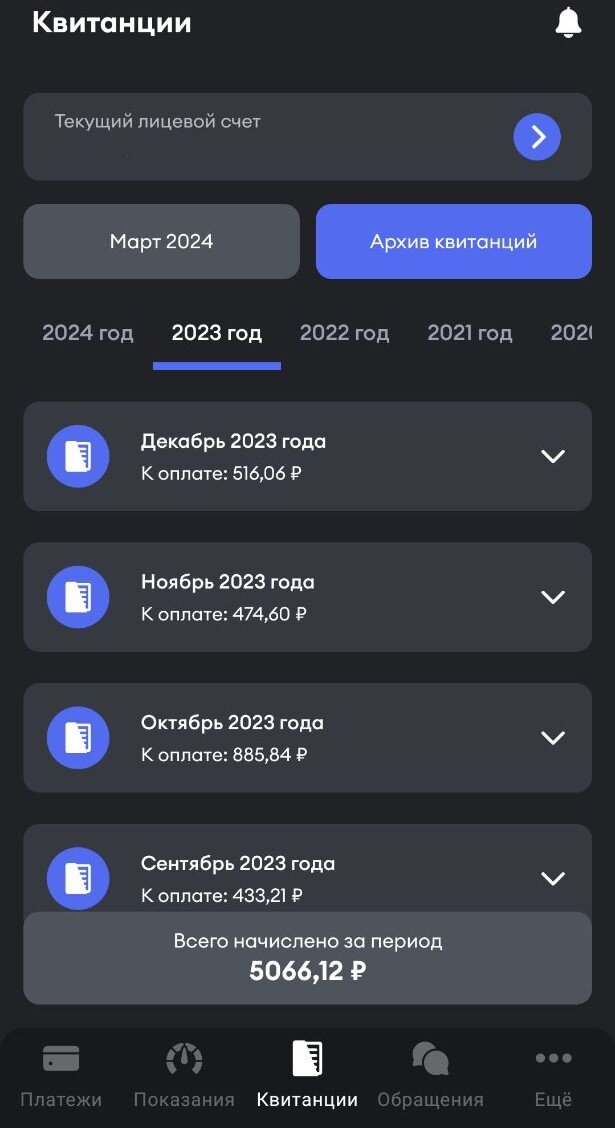 Траты за 2023 год составили 5066,12 рублей (+11% относительно 2022 год)