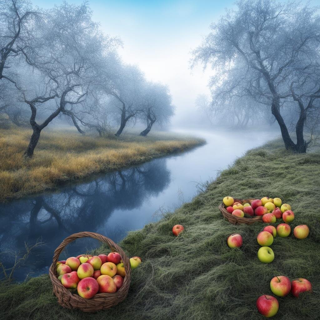 Туманное утро.