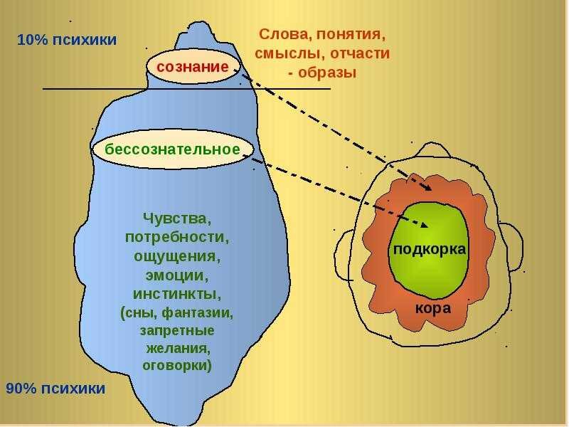 Рисунок 2 -  В 90 % случаев нашей психикой управляют бессознательные мотивы и потребности, в частности данная схема очень хорошо объясняет психологию большинства женщин