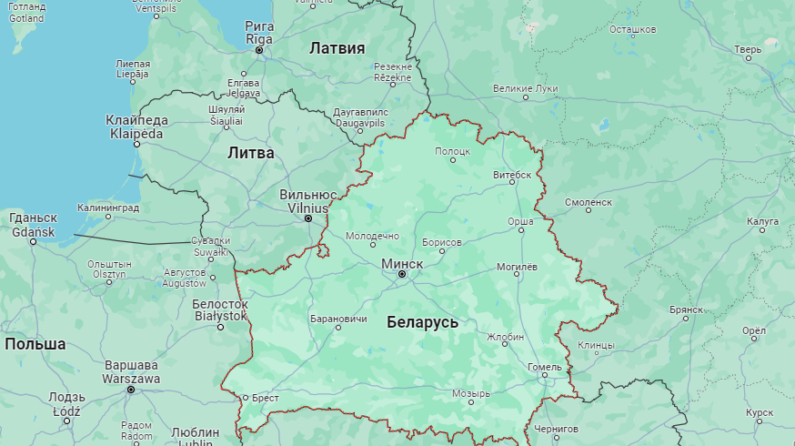 Беларусь на карте
